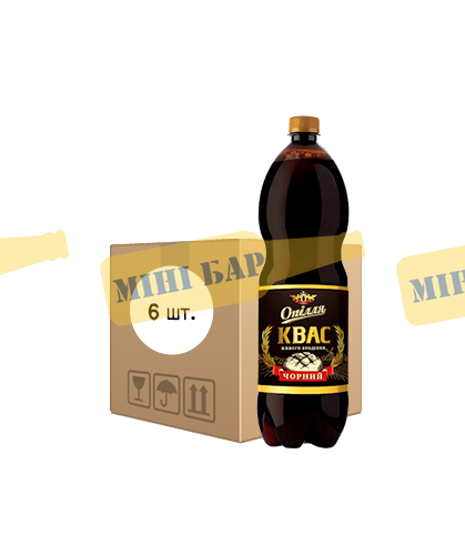 Упаковка квасу Опілля "Квас Чорний" живий, 1,5л х 6шт. 000005613 фото