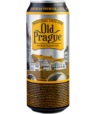 Упаковка імпортного пива Old Prague "Bohemian Premium Lager", 0.5л Ж/Б х 24шт. 000002503 фото