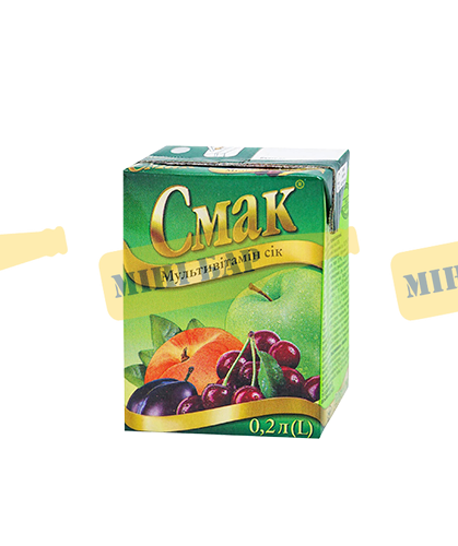 Упаковка сока Смак "Мультивитамин", 0,2л х 27 шт 000004360 фото