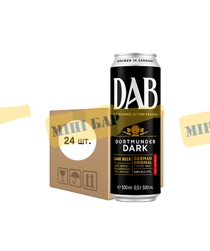 Упаковка пива DAB Dark темне, 0,5л х 24шт. 000002507 фото