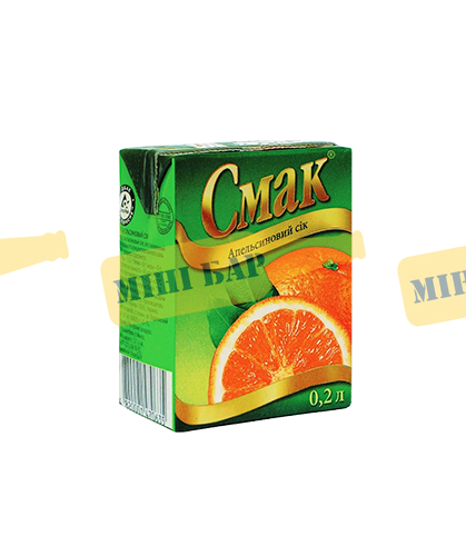 Упаковка сока Смак "Апельсин", 0,2л х 27шт. 000004447 фото